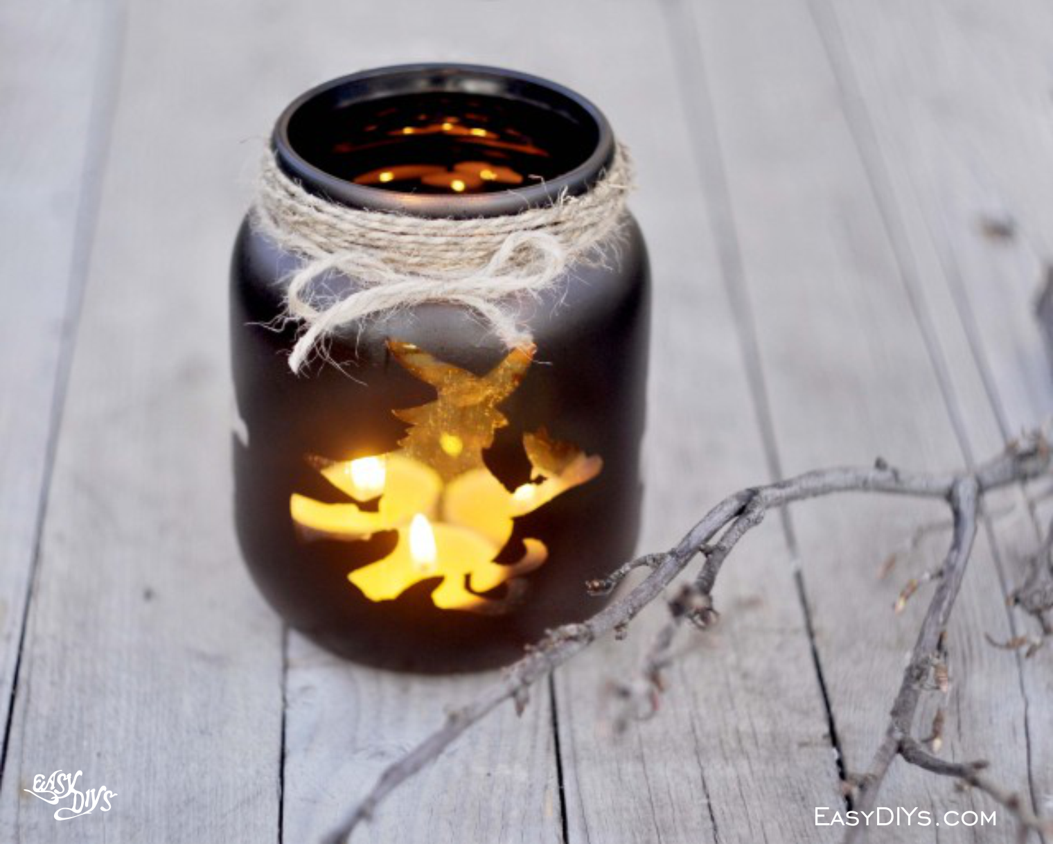 DIY Halloween Mason Jar Luminaries